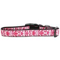 Unconditional Love Damask Nylon Dog CollarBright Pink Medium UN764829